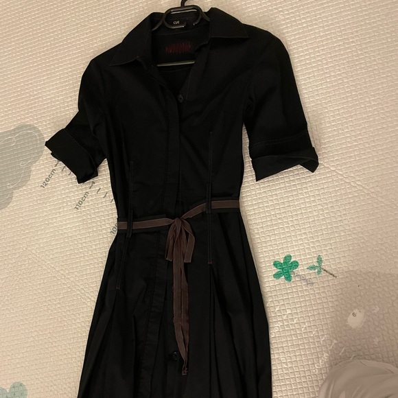 Custom Tailored 3/4 Sleeve Button Shirt A-Line Dress - Picture 5 of 10